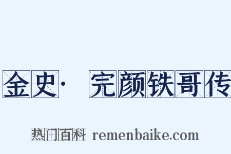 金史·完颜铁哥传是什么意思的图片